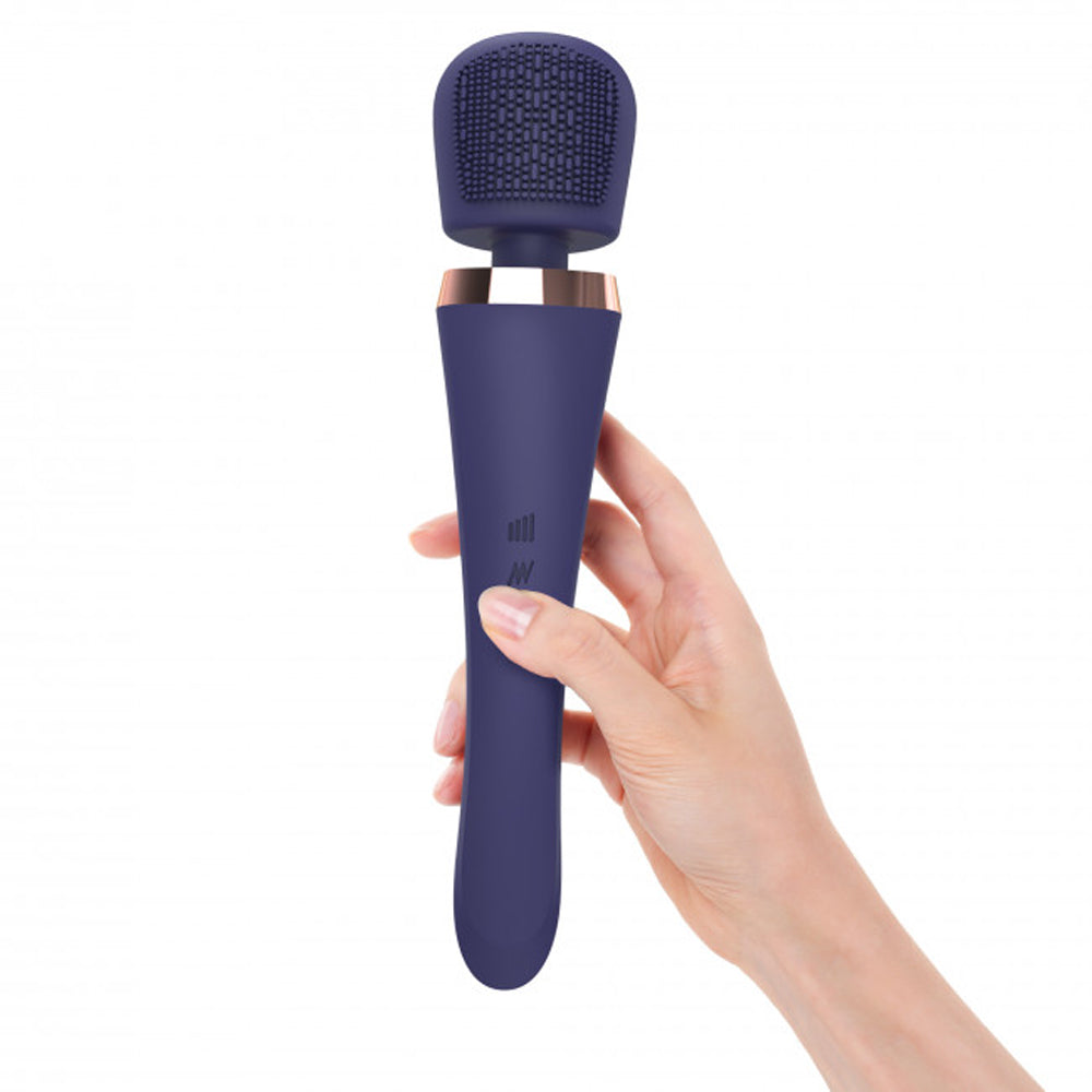 LOVE TO LOVE BRUSH CRUSH RECHARGEABLE TEXTURED HEAD WAND VIBRATOR MIDNIGHT INDIGO