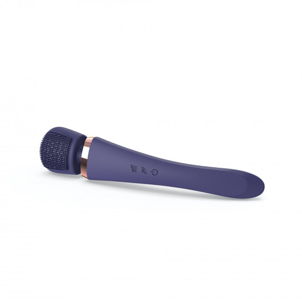 LOVE TO LOVE BRUSH CRUSH RECHARGEABLE TEXTURED HEAD WAND VIBRATOR MIDNIGHT INDIGO