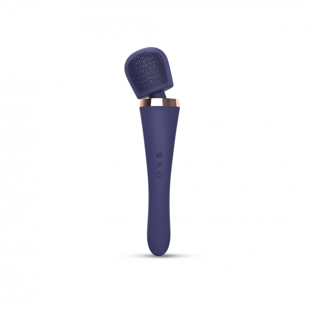 LOVE TO LOVE BRUSH CRUSH RECHARGEABLE TEXTURED HEAD WAND VIBRATOR MIDNIGHT INDIGO