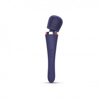 LOVE TO LOVE BRUSH CRUSH RECHARGEABLE TEXTURED HEAD WAND VIBRATOR MIDNIGHT INDIGO