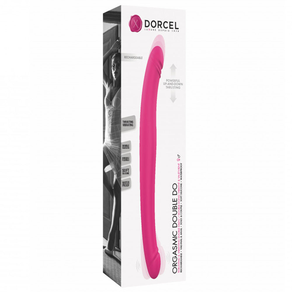 DORCEL ORGASMIC DOUBLE DO RECHARGEABLE THRUSTING & VIBRATING DOUBLE DILDO PINK