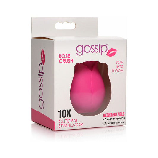CURVE TOYS GOSSIP CUM INTO BLOOM RECHARGEABLE SILICONE CLITORAL STIMULATOR ROSE CRUSH MAGENTA