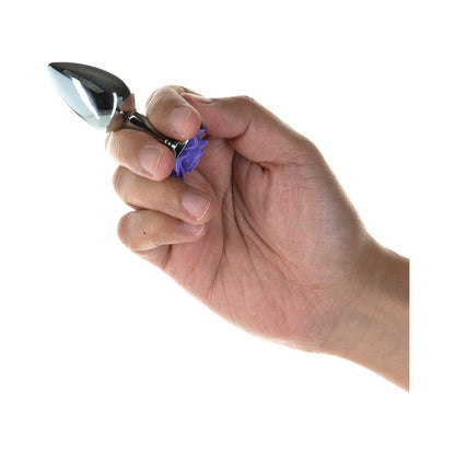 LUX ACTIVE ROSE METAL BUTT PLUG 3 IN. PURPLE