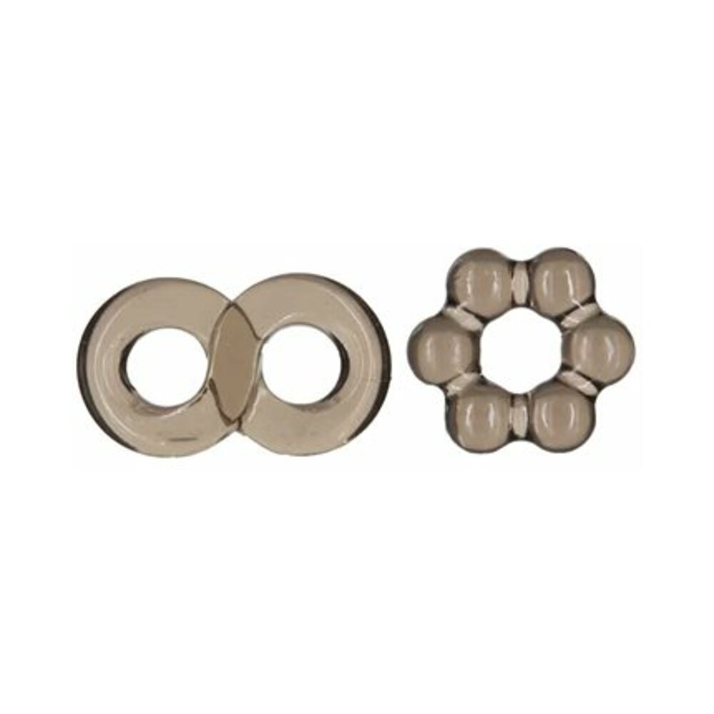 POWERBULLET GOT BIG DICK SUPER-STRETCH COCKRINGS 2-PACK SMOKE