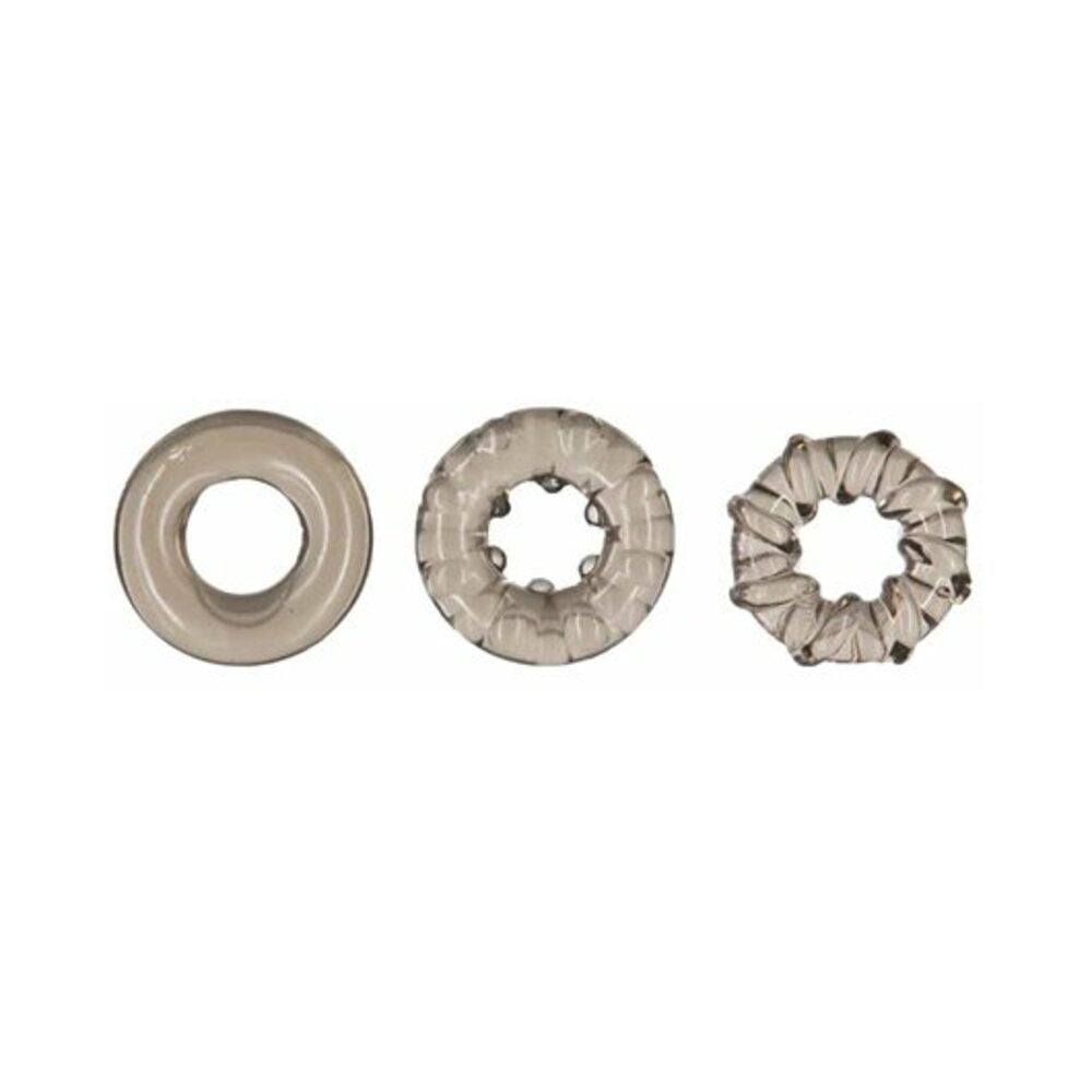 POWERBULLET GOT BIG DICK SUPER-STRETCH COCKRINGS 3-PACK SMOKE