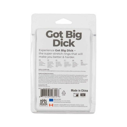 POWERBULLET GOT BIG DICK SUPER-STRETCH COCKRINGS 3-PACK SMOKE