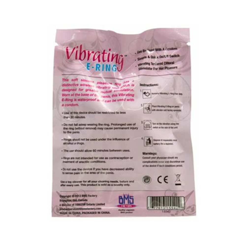BMS - POWERBULLET VIBRATING COCKRING BUTTERFLY PINK