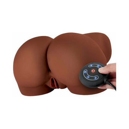 PDX ELITE MILK ME SILLY REMOTE-CONTROLLED VIBRATING ROTATING DUAL-ENTRY MEGA MASTURBATOR BROWN
