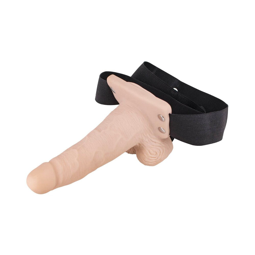 NASSTOYS - ASISTENTE DE ERECCIÓN VIBRADOR HUECO STRAP-ON 6 PULGADAS BLANCO