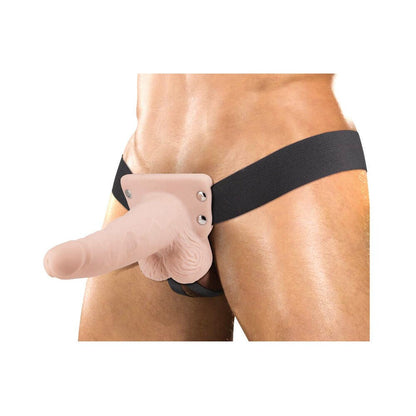 NASSTOYS - ASISTENTE DE ERECCIÓN VIBRADOR HUECO STRAP-ON 6 PULGADAS BLANCO