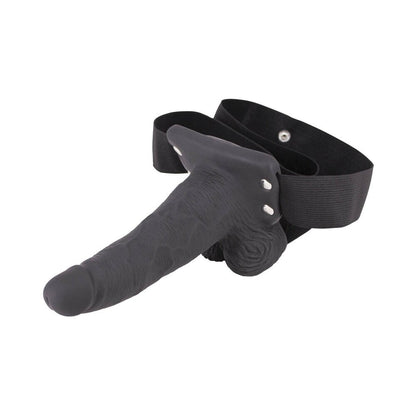 ERECTION ASSISTANT HOLLOW STRAP-ON VIBRATING 6 IN. BLACK