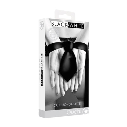 OUCH! BLACK & WHITE SATIN BONDAGE TIE BLACK
