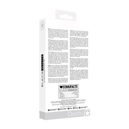 OUCH! BLACK & WHITE SATIN BONDAGE TIE BLACK