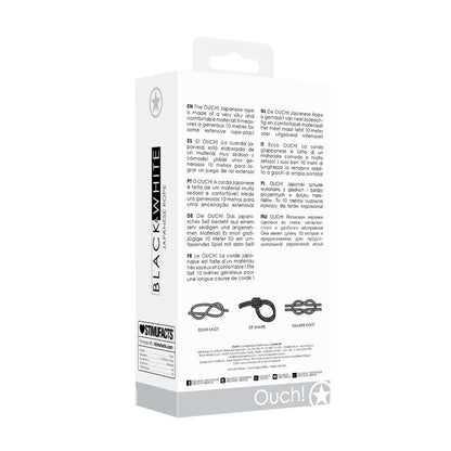 OUCH! BLACK & WHITE JAPANESE ROPE 10 M / 33 FT. BLACK