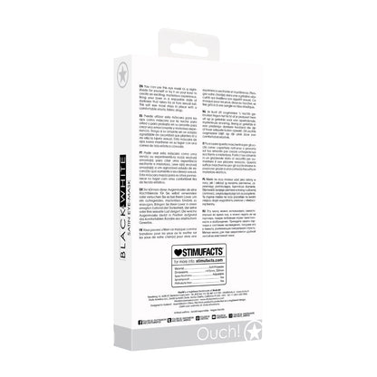 SHOTS - OUCH! BLACK & WHITE SATIN EYE MASK BLINDFOLD BLACK
