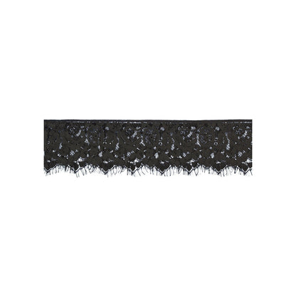 SHOTS - OUCH! BLACK & WHITE LACE MASK WITH ELASTIC STRAPS BLINDFOLD BLACK