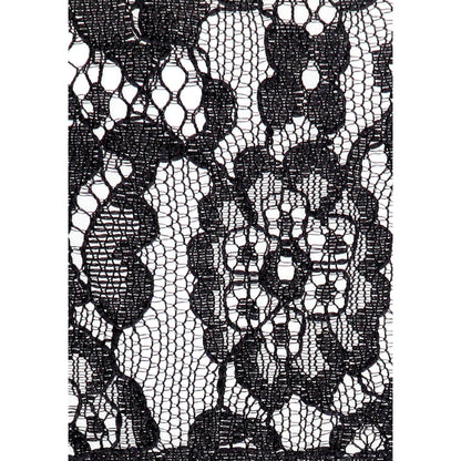 SHOTS - OUCH! BLACK & WHITE LACE MASK WITH ELASTIC STRAPS BLINDFOLD BLACK