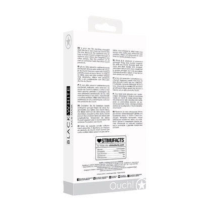 OUCH! BLACK & WHITE LACE MASK WITH ELASTIC STRAPS BLINDFOLD BLACK