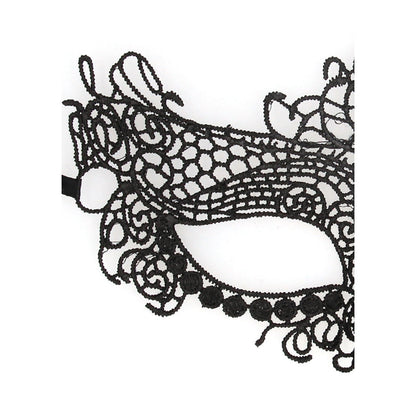 SHOTS - OUCH! BLACK & WHITE QUEEN LACE EYE MASK BLACK