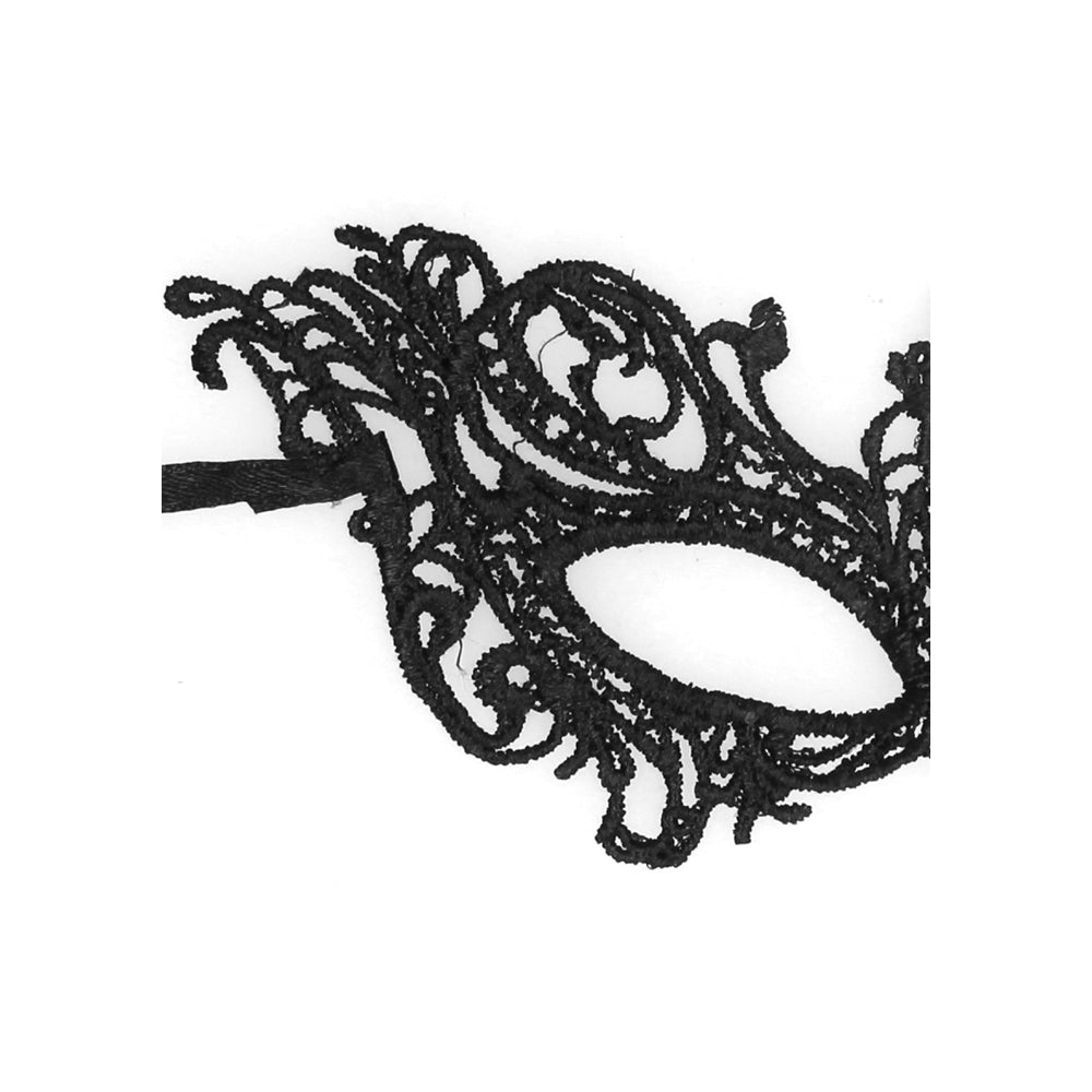 SHOTS - OUCH! BLACK & WHITE ROYAL LACE EYE MASK BLACK
