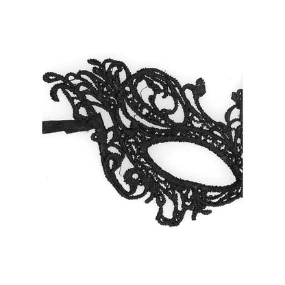 SHOTS - OUCH! BLACK & WHITE ROYAL LACE EYE MASK BLACK
