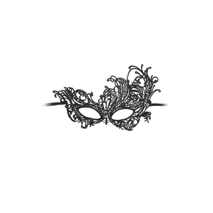 SHOTS - OUCH! BLACK & WHITE ROYAL LACE EYE MASK BLACK