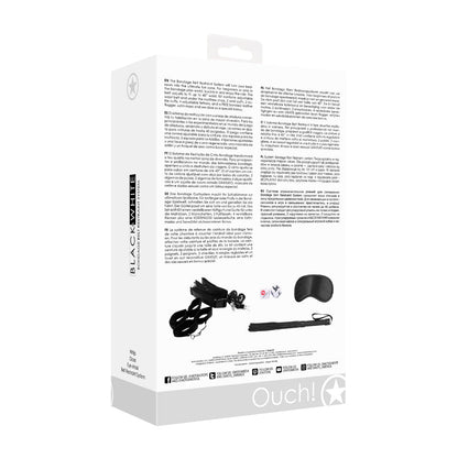 OUCH! BLACK & WHITE BONDAGE BELT RESTRAINT SYSTEM BLACK