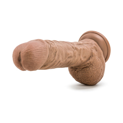 AU NATUREL BIG BILLY 9 IN. POSABLE DUAL DENSITY DILDO WITH BALLS TAN