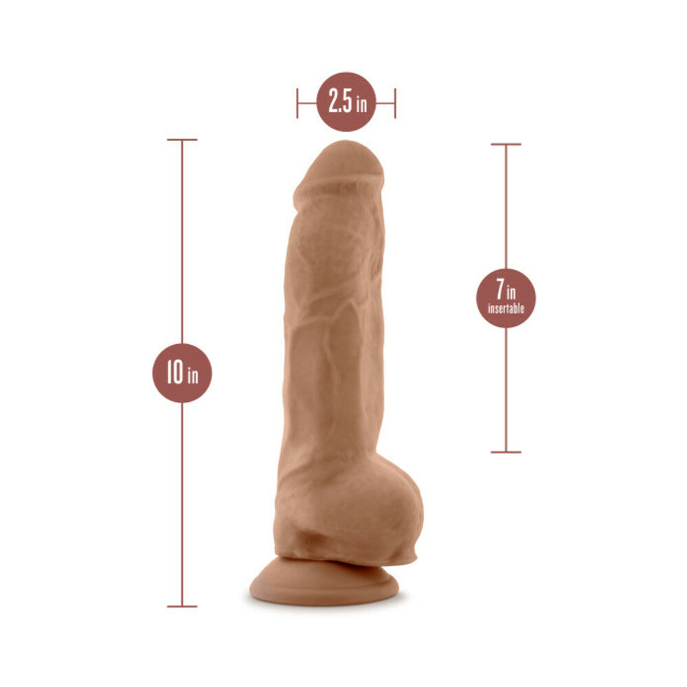 BLUSH - AU NATUREL BIG BOY 10 IN. POSABLE DUAL DENSITY DILDO WITH BALLS