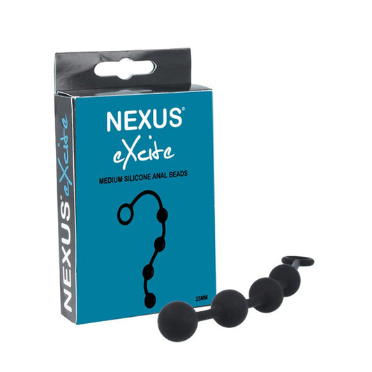 NEXUS - EXCITE PERLAS ANALES SILICONA MEDIANAS NEGRAS