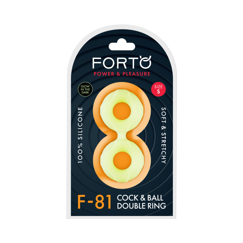 FORTO - F-81 LIQUID SILICONE COCK & BALL DOUBLE RING SMALL GLOW
