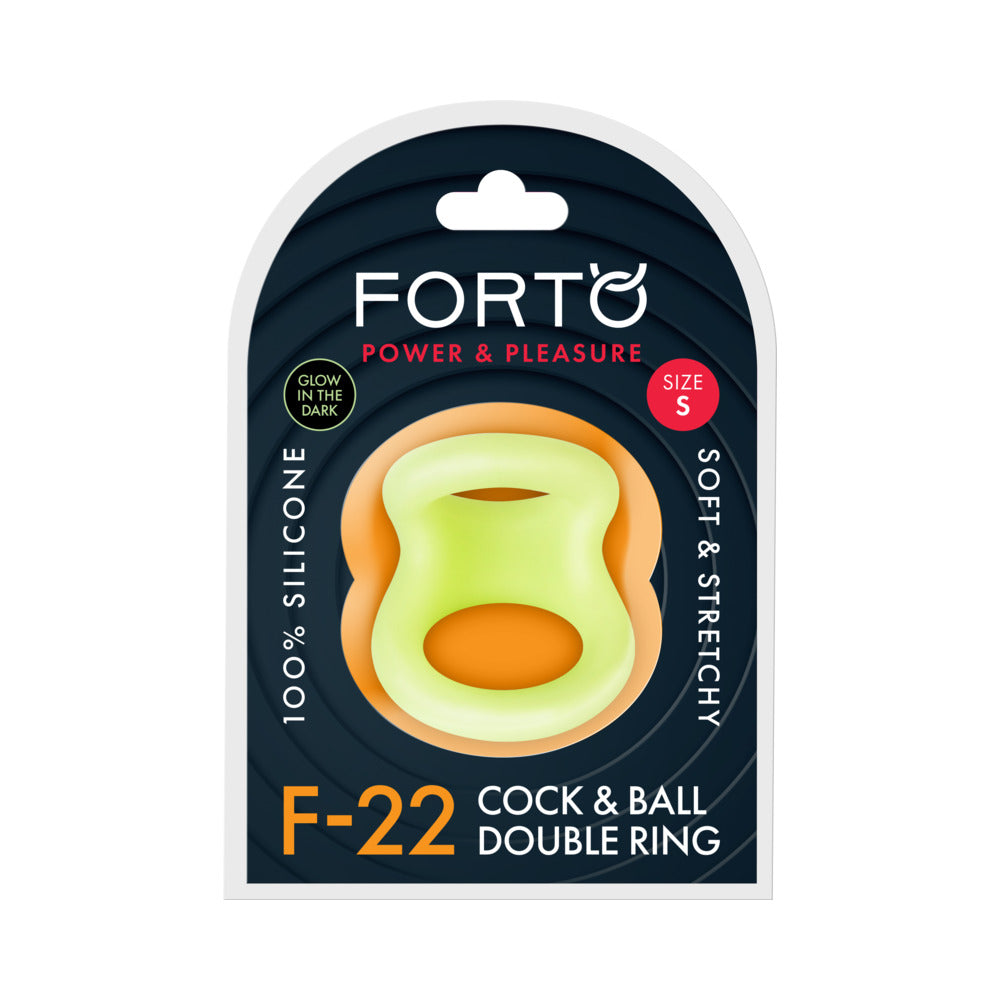 FORTO F-22 LIQUID SILICONE COCK & BALL D-RING SMALL GLOW