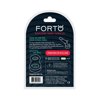 FORTO F-20 LIQUID SILICONE COCKRING & BALL STRETCHER LARGE GLOW
