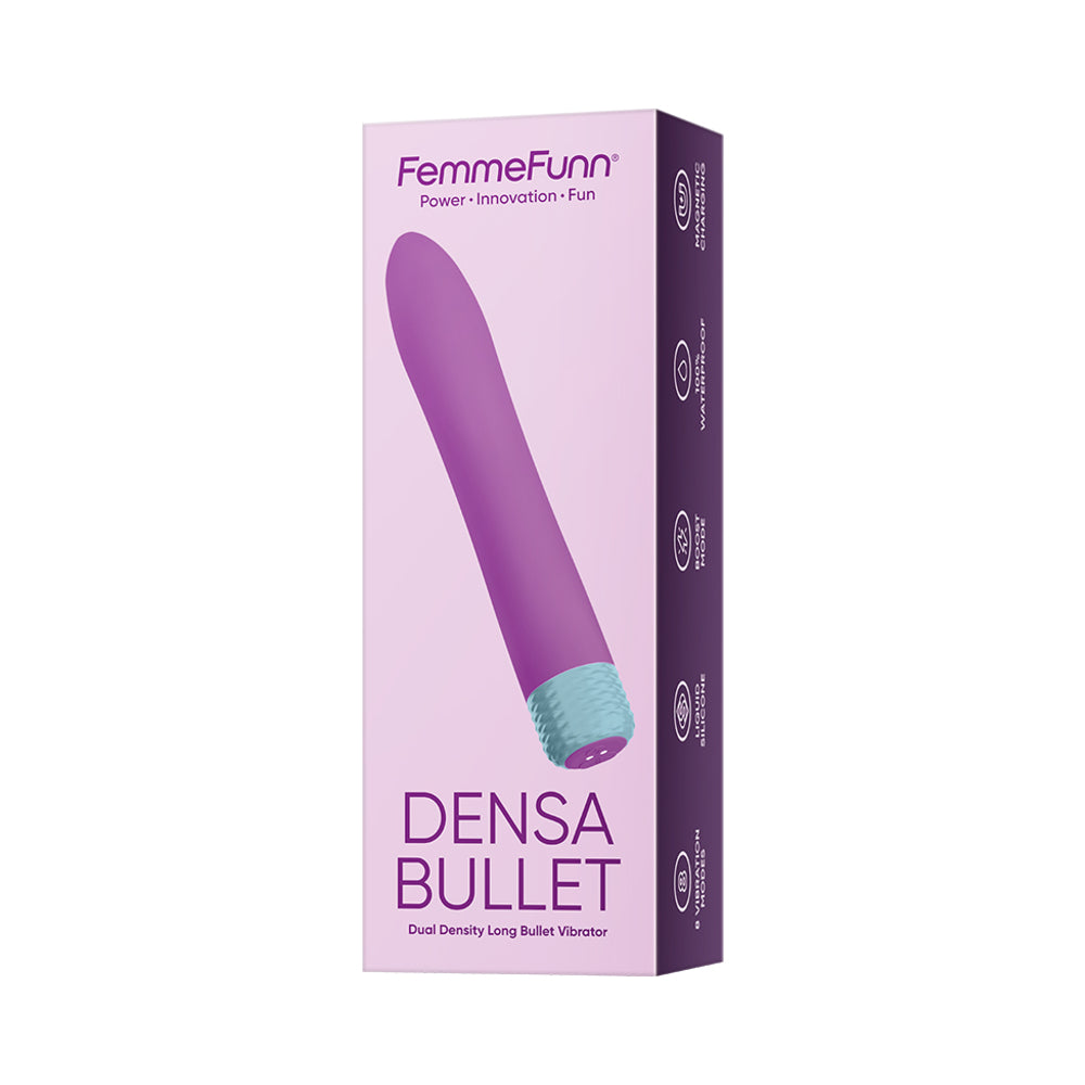 FEMMEFUNN DENSA BULLET RECHARGEABLE DUAL DENSITY SILICONE SLIMLINE VIBRATOR PURPLE