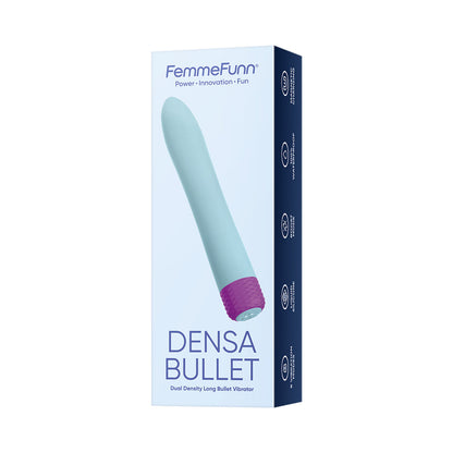 FEMMEFUNN - DENSA BULLET RECHARGEABLE DUAL DENSITY SILICONE SLIMLINE VIBRATOR LIGHT BLUE