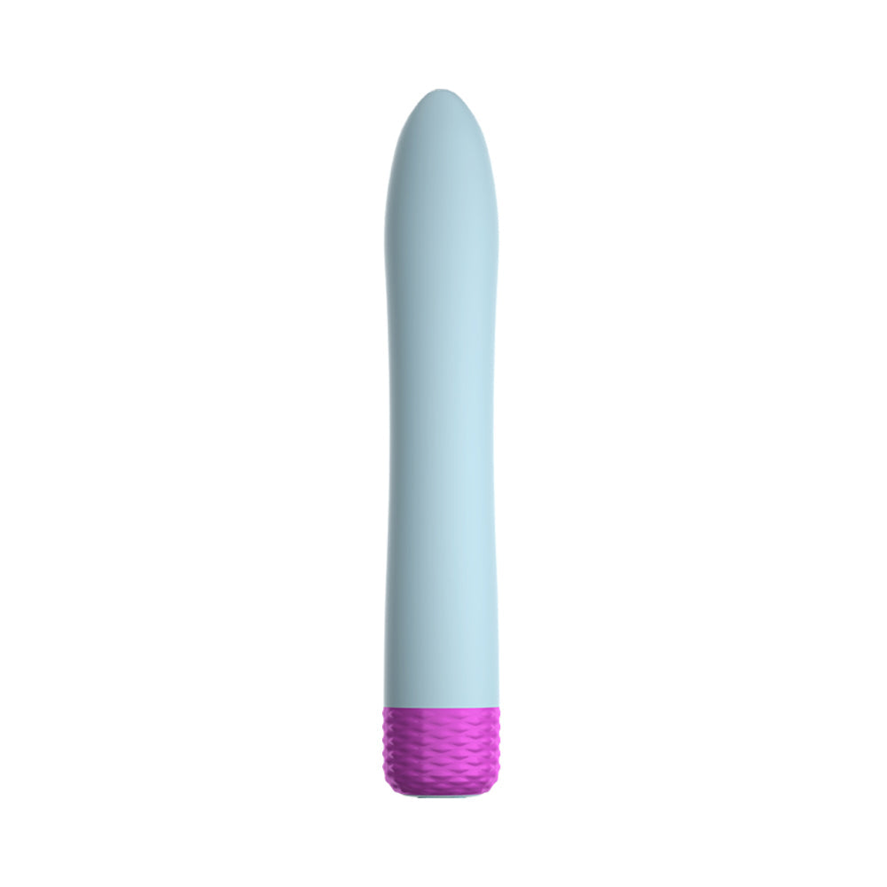 FEMMEFUNN - DENSA BULLET RECHARGEABLE DUAL DENSITY SILICONE SLIMLINE VIBRATOR LIGHT BLUE