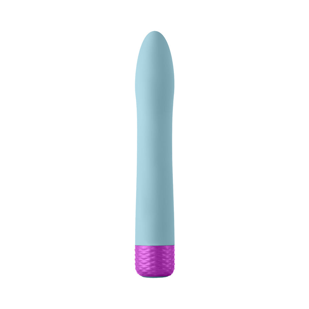 FEMMEFUNN - DENSA BULLET RECHARGEABLE DUAL DENSITY SILICONE SLIMLINE VIBRATOR LIGHT BLUE