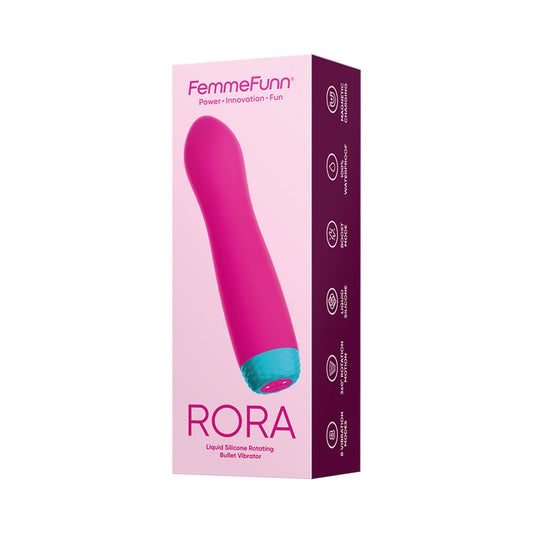 FEMMEFUNN RORA RECHARGEABLE SILICONE ROTATING BULLET VIBRATOR PINK