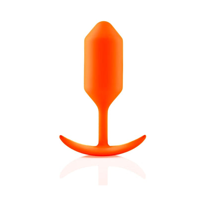 B-VIBE - SNUG PLUG 3 WEIGHTED SILICONE ANAL PLUG ORANGE