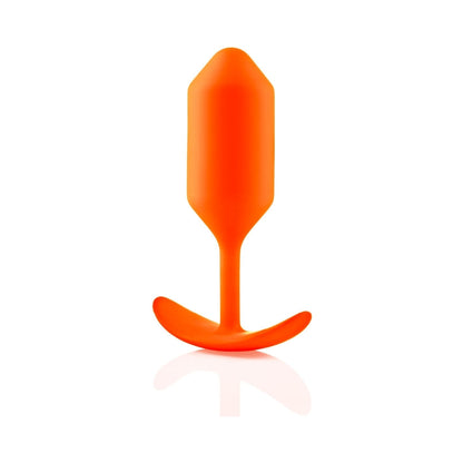 B-VIBE - SNUG PLUG 3 WEIGHTED SILICONE ANAL PLUG ORANGE