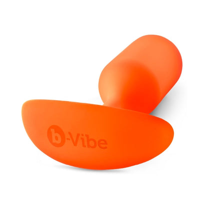 B-VIBE - SNUG PLUG 3 WEIGHTED SILICONE ANAL PLUG ORANGE