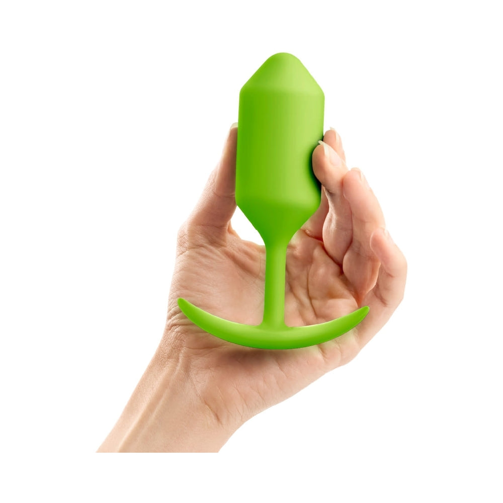 B-VIBE - SNUG PLUG 3 WEIGHTED SILICONE ANAL PLUG LIME