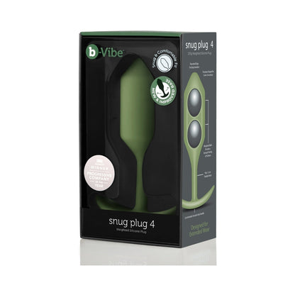 B-VIBE - SNUG PLUG 4 PESA DE SILICONA TAPÓN ANAL EJÉRCITO