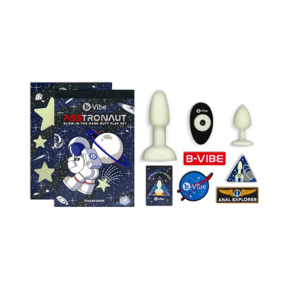 B-VIBE - LIMITED EDITION 10-PIECE ASSTRONAUT GLOW-IN-THE-DARK BUTT PLAY SET