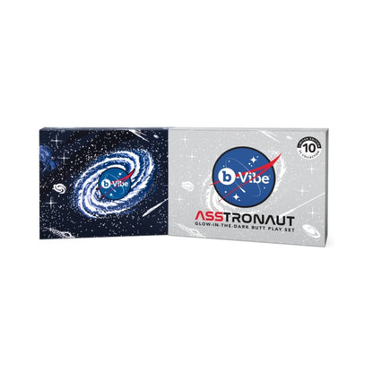 B-VIBE - LIMITED EDITION 10-PIECE ASSTRONAUT GLOW-IN-THE-DARK BUTT PLAY SET