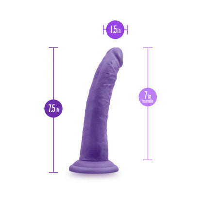 AU NATUREL BOLD JACK 7 IN. POSABLE DUAL DENSITY DILDO PURPLE