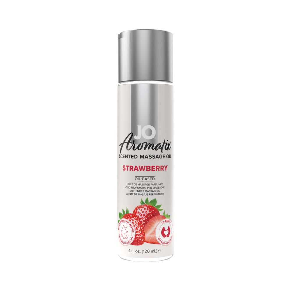 JO AROMATIX STRAWBERRY SCENTED MASSAGE OIL 4 OZ.