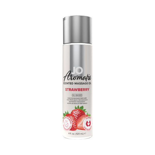 JO AROMATIX STRAWBERRY SCENTED MASSAGE OIL 4 OZ.