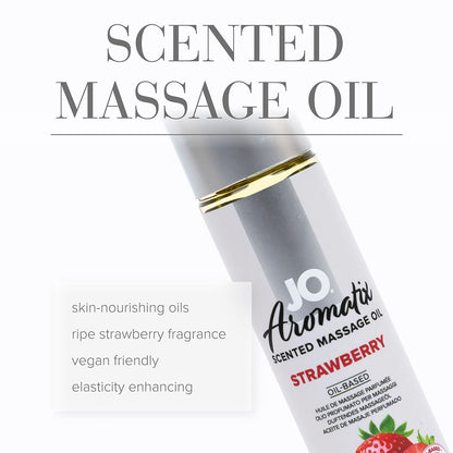 JO AROMATIX STRAWBERRY SCENTED MASSAGE OIL 4 OZ.