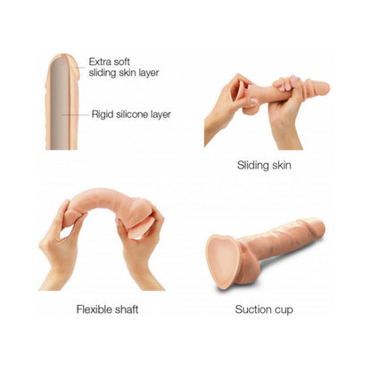 LOVELY PLANET - STRAP ON ME REALISTIC COLLECTION SLIDING SKIN DUAL DENSITY SILICONE DILDO